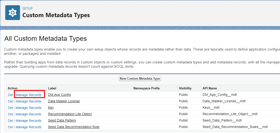 Custom Metadata Types