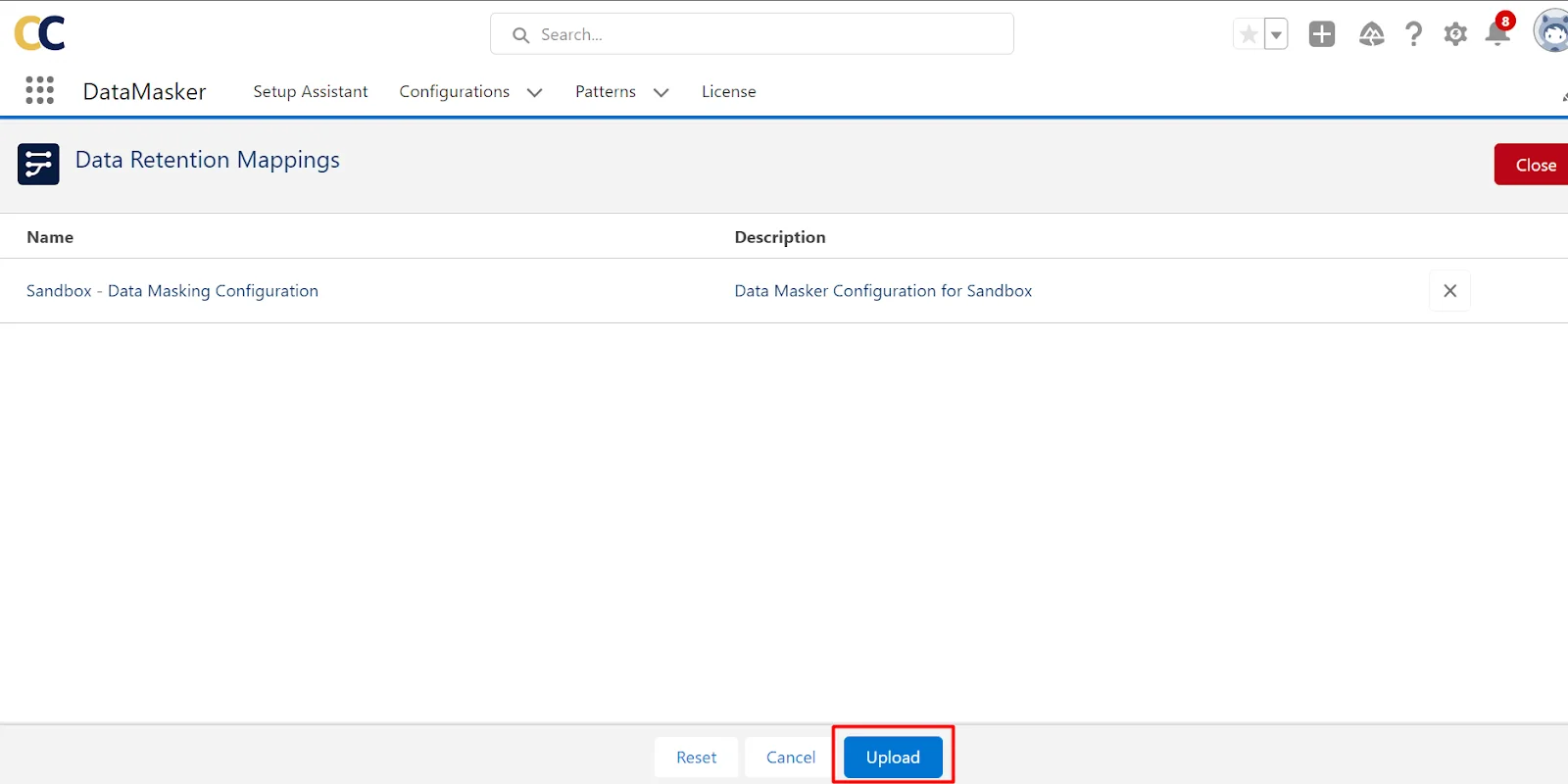 Configuration upload