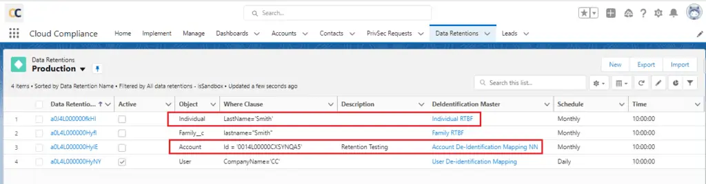 Success message showing Mapping Imported