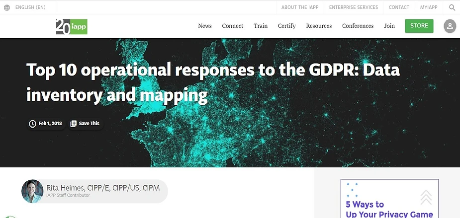 GDPR Data Inventory and Mapping